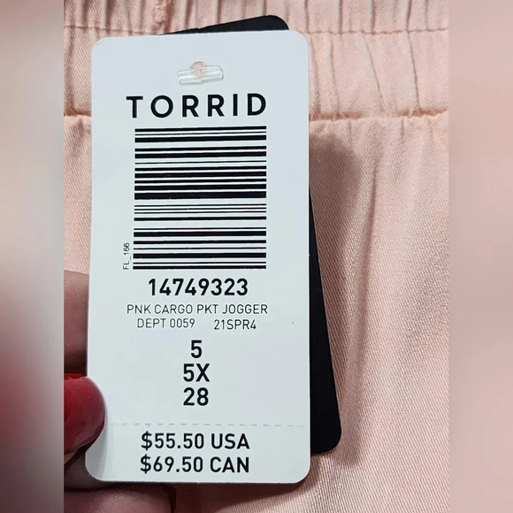 TORRID Relaxed Fit Jogger Stretch Challis Mid-Rise Cargo Pocket Pant Size 5X - Picture 8 of 8